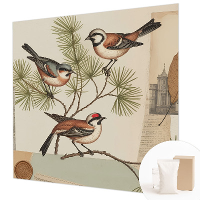 Sfeervol fotobehang Vogelcollage