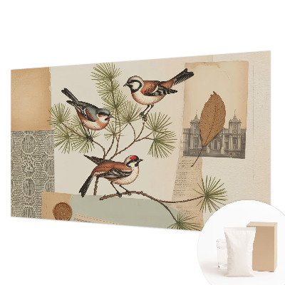 Sfeervol fotobehang Vogelcollage