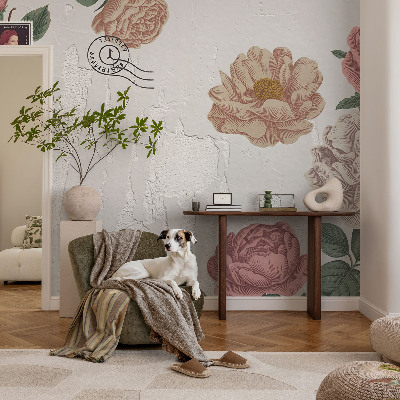 Uniek fotobehang Vintage bloemen