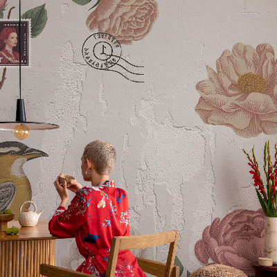 Uniek fotobehang Vintage bloemen