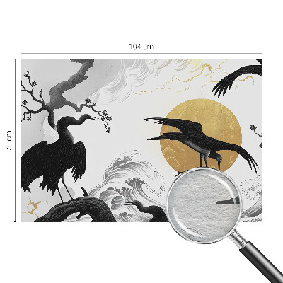 Vlies fotobehang Zwarte kraanvogels