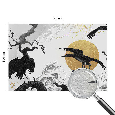 Vlies fotobehang Zwarte kraanvogels