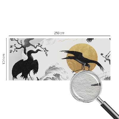 Vlies fotobehang Zwarte kraanvogels