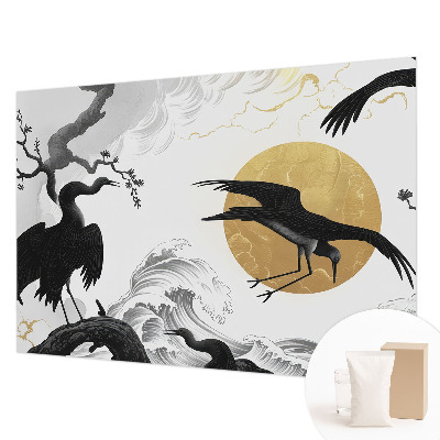 Vlies fotobehang Zwarte kraanvogels