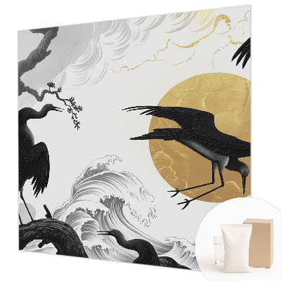 Vlies fotobehang Zwarte kraanvogels