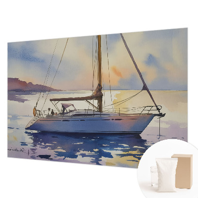 Naadloos fotobehang met een zeilbootmotief in westelijke richting