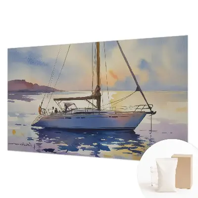 Naadloos fotobehang met een zeilbootmotief in westelijke richting