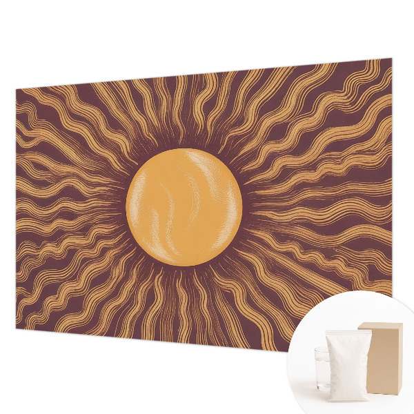 Fotobehang woonkamer met print van zonnestralen