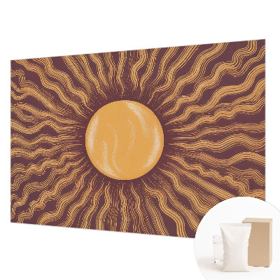 Fotobehang woonkamer met print van zonnestralen