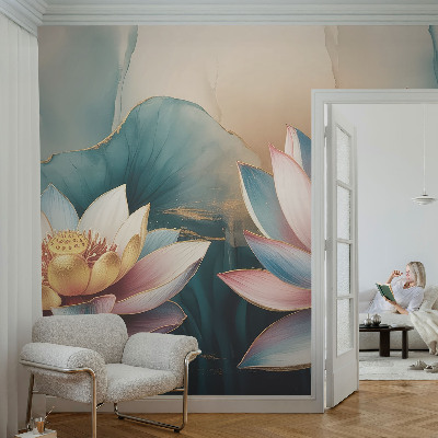 Fotobehang voor de slaapkamer Lotusbloemen van Harmonie