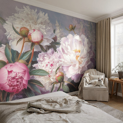 Fotobehang voor de woonkamer Pioenrozenboeket