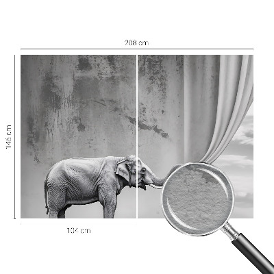 Sfeervol fotobehang met een surrealistische olifant als decoratief motief