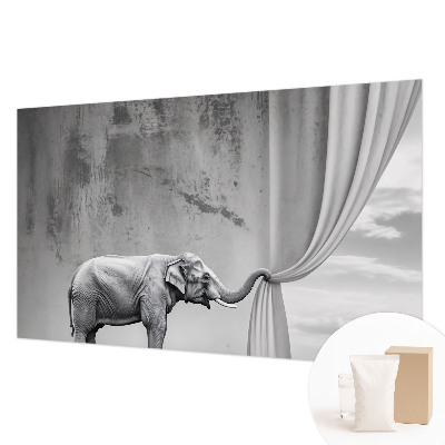 Sfeervol fotobehang met een surrealistische olifant als decoratief motief