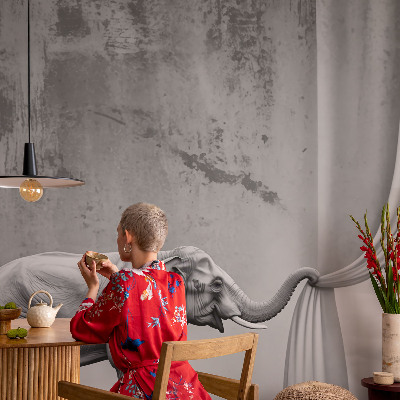 Sfeervol fotobehang met een surrealistische olifant als decoratief motief