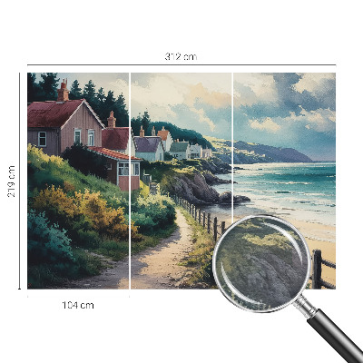 Vlies fotobehang op maat Klifhuizen