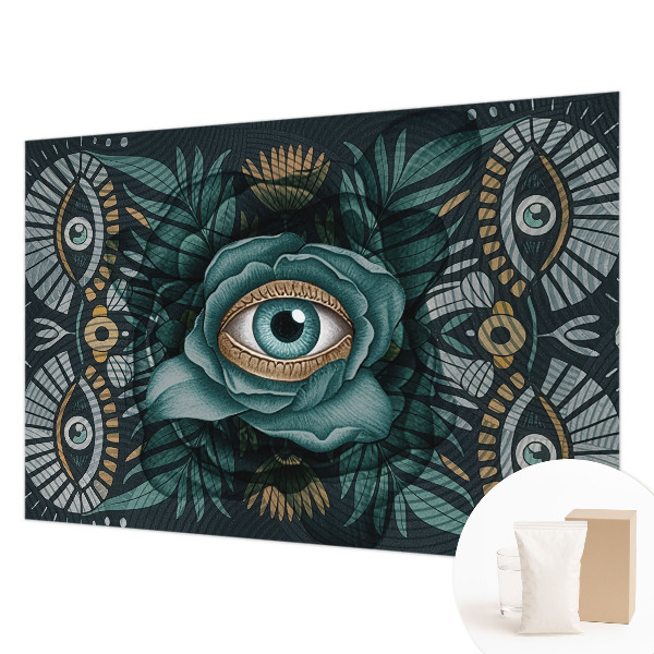 Sfeervol fotobehang met een bloemmotief met focus op het bloem-oog