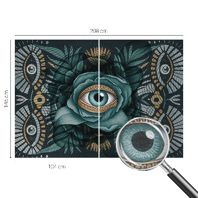 Sfeervol fotobehang met een bloemmotief met focus op het bloem-oog