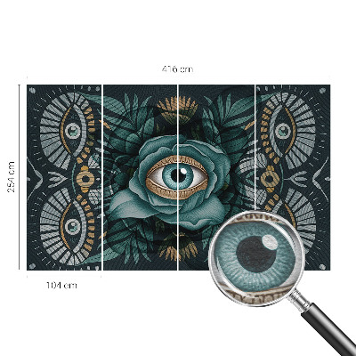 Sfeervol fotobehang met een bloemmotief met focus op het bloem-oog