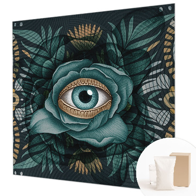 Sfeervol fotobehang met een bloemmotief met focus op het bloem-oog