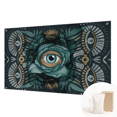 Sfeervol fotobehang met een bloemmotief met focus op het bloem-oog