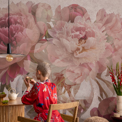 Uniek fotobehang met pioenroosmotief 'Charme'