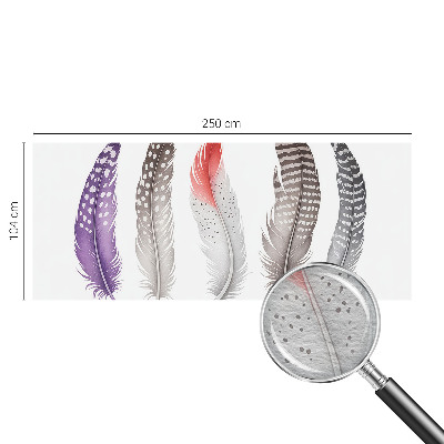 Groot fotobehang Gedessineerde veren