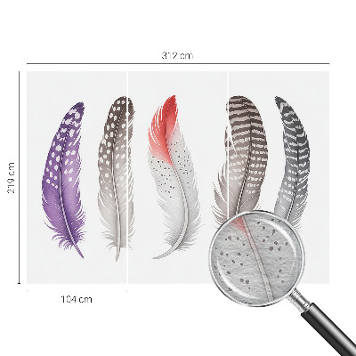 Groot fotobehang Gedessineerde veren