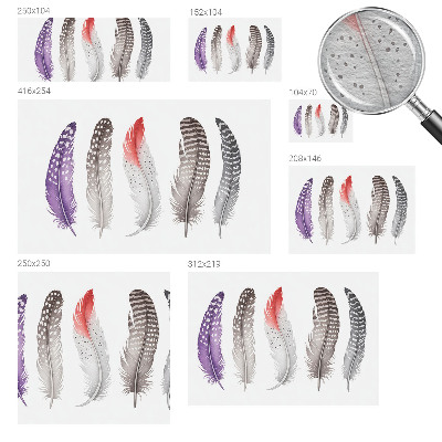 Groot fotobehang Gedessineerde veren