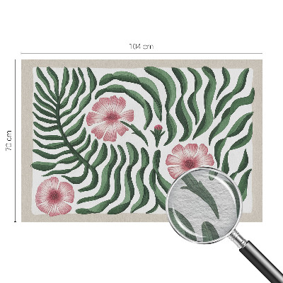 Behang met print met bloemen- en bladerenmotief
