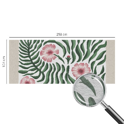 Behang met print met bloemen- en bladerenmotief