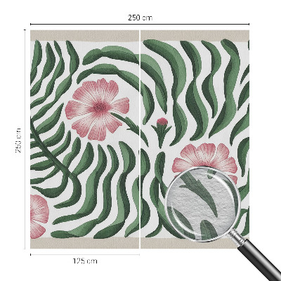 Behang met print met bloemen- en bladerenmotief