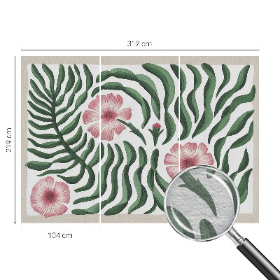 Behang met print Bloemenbladeren