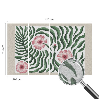 Behang met print Bloemenbladeren