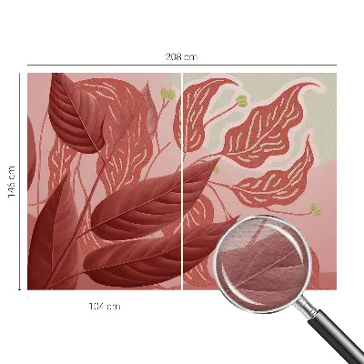 Foto behang op maat met een motief van biologische bladeren