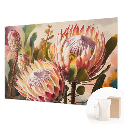 Fotobehang naadloos met patroon van protea-bloemen