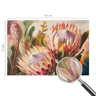 Fotobehang naadloos met patroon van protea-bloemen
