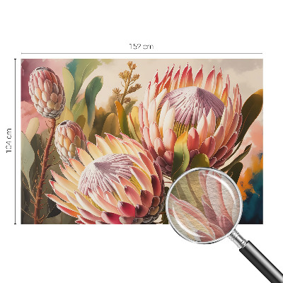 Fotobehang naadloos met patroon van protea-bloemen