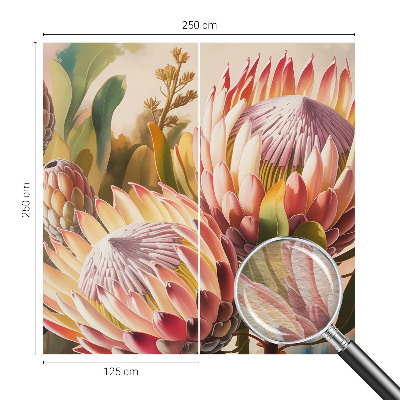 Fotobehang naadloos met patroon van protea-bloemen