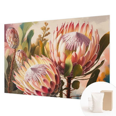 Fotobehang naadloos met patroon van protea-bloemen