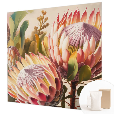 Fotobehang naadloos met patroon van protea-bloemen