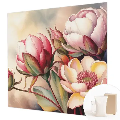 Naadloos fotobehang met een boeket bloemen als ontwerp