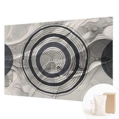 Fotobehang slaapkamer Grijze cirkels