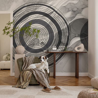 Fotobehang slaapkamer Grijze cirkels