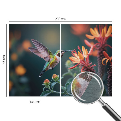 Fotobehang voor slaapkamer Kolibriebloemen