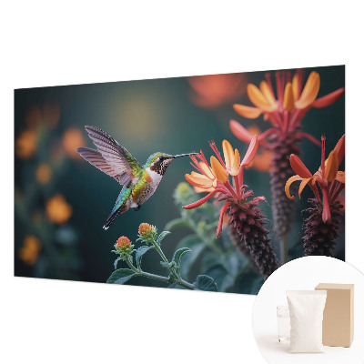 Fotobehang voor slaapkamer Kolibriebloemen