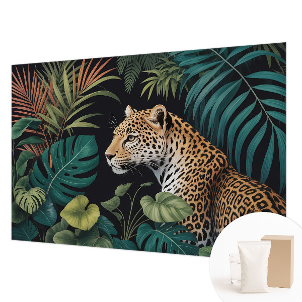 Fotobehang voor de woonkamer met een exotisch luipaardmotief