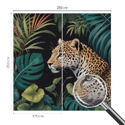 Fotobehang voor de woonkamer met een exotisch luipaardmotief