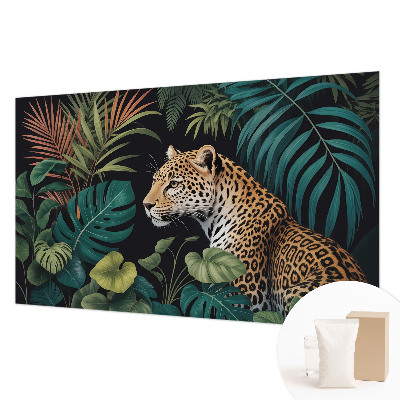 Fotobehang voor de woonkamer met een exotisch luipaardmotief