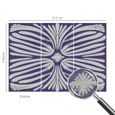 Vlies fotobehang met een symmetrisch bloemmotief