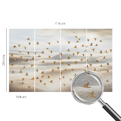 Fotobehang vliesbehang met een motief van vogels in vlucht
